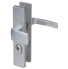 Nemef veiligheidsbeslag PC72 langschild knop/kruk 3415-II met kerntrek beveiliging SKG3 aluminium F1