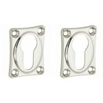 Set van twee PC-Plaatjes vierkant glans nikkel