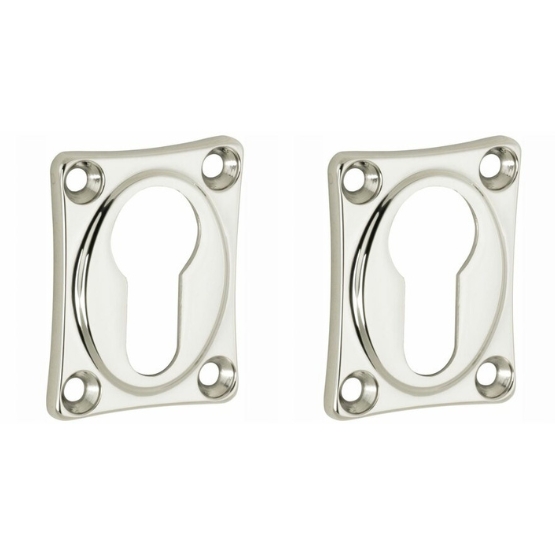 Set van twee PC-Plaatjes vierkant glans nikkel