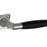 Deurklink op ongeveerd vierkant rozet Ton ebben mat nikkel ongelakt