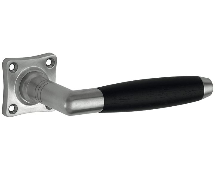 Deurklink op ongeveerd vierkant rozet Ton ebben mat nikkel ongelakt