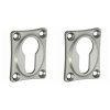 Set van twee PC-Plaatjes vierkant mat nikkel ongelakt