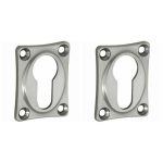 Set van twee PC-Plaatjes vierkant mat nikkel ongelakt