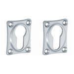 Set van twee PC-Plaatjes Vierkant mat chroom