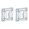 Set van twee Sleutelplaatjes Vierkant 38 mm mat chroom
