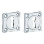Set van twee Sleutelplaatjes Vierkant 38 mm mat chroom
