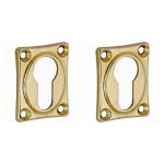 Set van twee PC-Plaatjes Vierkant messing antiek
