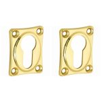 Set van twee PC-Plaatjes Vierkant messing gelakt