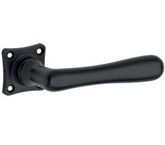 Deurklink op geveerd vierkant rozet Linea mat zwart