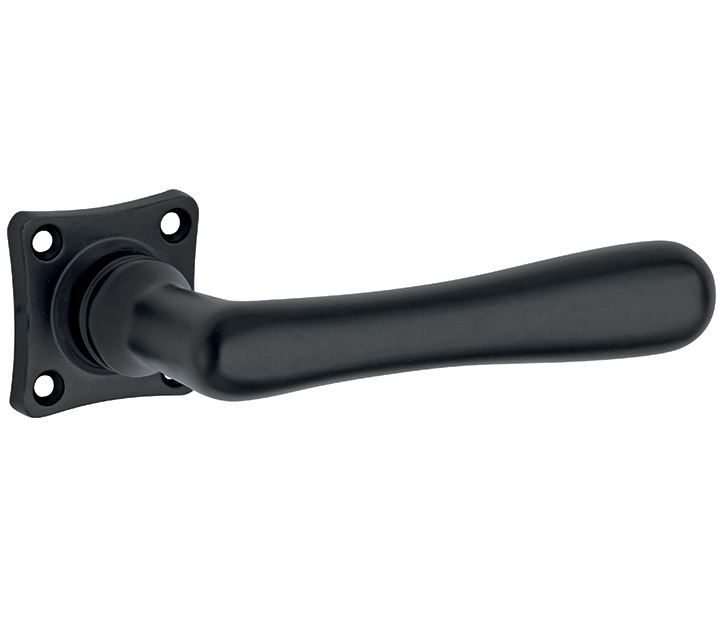 Deurklink op geveerd vierkant rozet Linea mat zwart