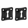 Set van twee Sleutelplaatjes Vierkant 38 mm mat zwart