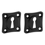 Set van twee Sleutelplaatjes Vierkant 38 mm mat zwart