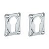 Set van twee PC-Plaatjes Vierkant glans chroom