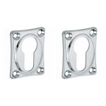 Set van twee PC-Plaatjes Vierkant glans chroom