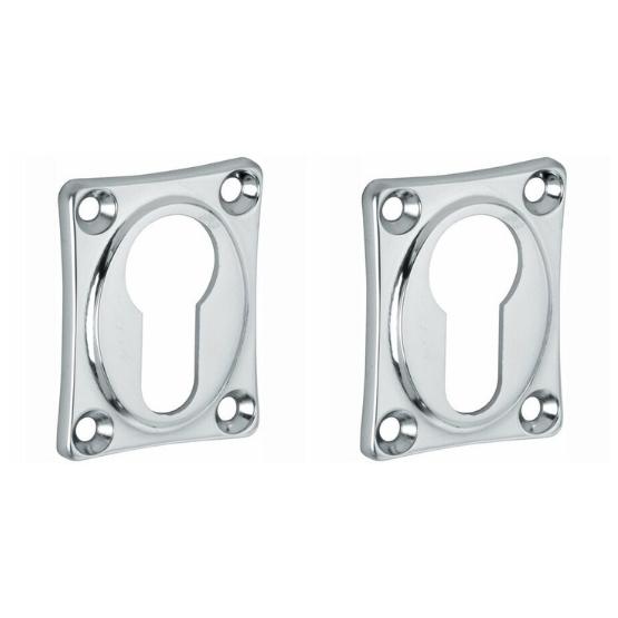 Set van twee PC-Plaatjes Vierkant glans chroom
