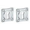 Set van twee Sleutelplaatjes Vierkant 38 mm glans chroom