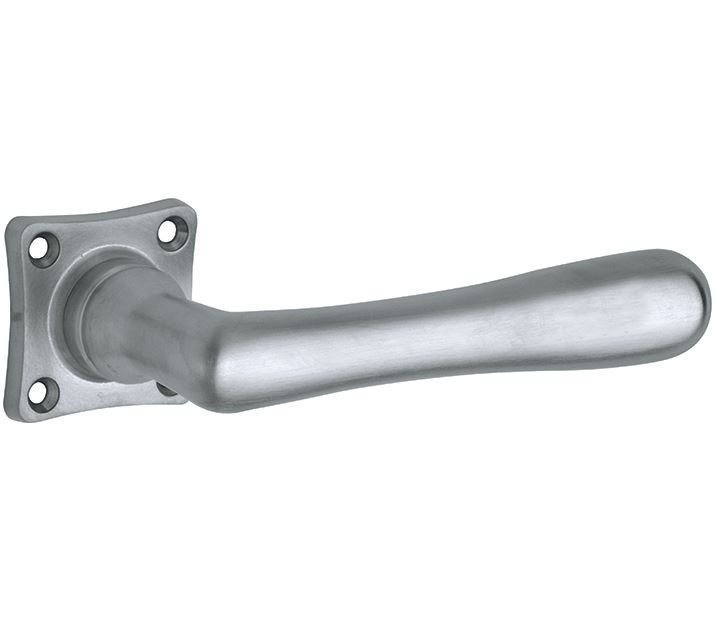 Deurklink op geveerd vierkant rozet Linea mat chroom