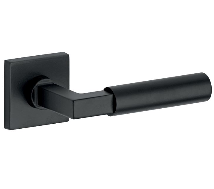 Deurklink op geveerd rozet verdekt Bauhaus mat zwart