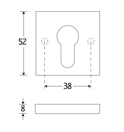 Set van twee PC-Plaatjes Bauhaus verdekt glans nikkel - Afbeelding 2