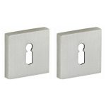 Set van twee Sleutelplaatjes Bauhaus verdekt mat nikkel ongelakt