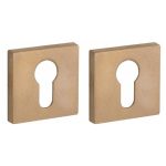 Set van twee PC-Plaatjes Bauhaus verdekt messing antiek