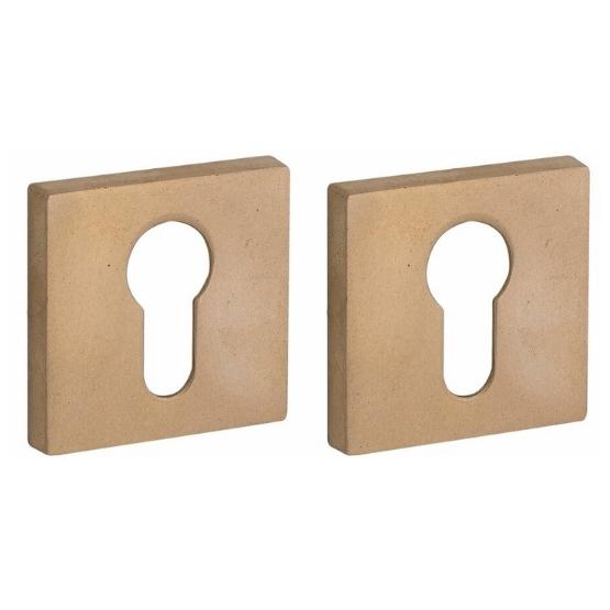 Set van twee PC-Plaatjes Bauhaus verdekt messing antiek