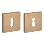 Set van twee Sleutelplaatjes Bauhaus verdekt messing antiek