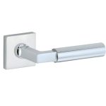 Deurklink op geveerd rozet verdekt Bauhaus glans chroom