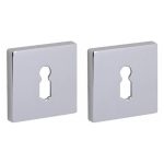 Set van twee Sleutelplaatjes Bauhaus verdekt glans chroom