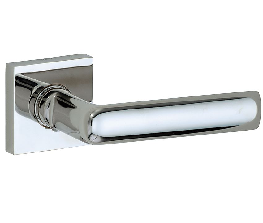 Deurklink op geveerd rozet verdekt Padania glans chroom