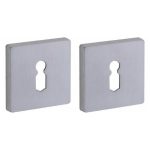 Set van twee Sleutelplaatjes Bauhaus verdekt mat chroom