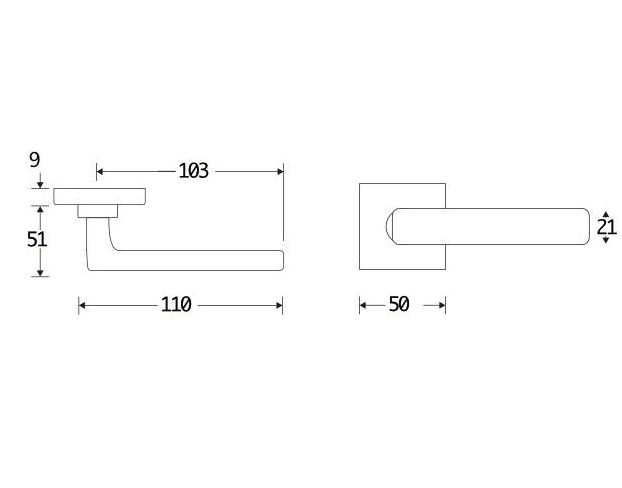 Deurklink op geveerd rozet verdekt Padania mat zwart - Afbeelding 2