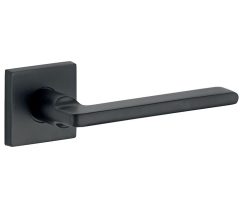 Deurklink op geveerd rozet verdekt Piatto mat zwart