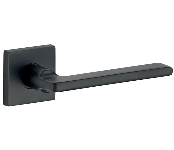 Deurklink op geveerd rozet verdekt Piatto mat zwart