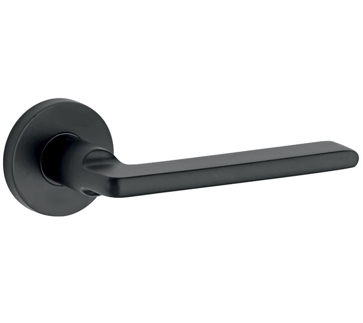 Deurklink op geveerd rozet Piatto/Vivo mat zwart