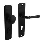 Intersteel voordeurbeslag Helena knop/kruk PC72 met kerntrek beveiliging zwart