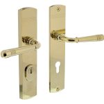 Intersteel achterdeurbeslag Helena kruk/kruk PC72 met kerntrek beveiliging messing PVD