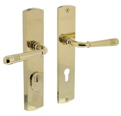 Intersteel achterdeurbeslag Helena kruk/kruk PC72 met kerntrek beveiliging messing PVD