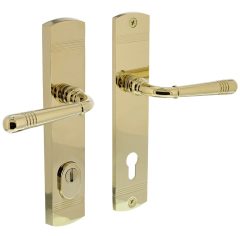 Intersteel achterdeurbeslag Helena kruk/kruk PC92 met kerntrek beveiliging messing PVD