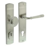 Intersteel voordeurbeslag Helena knop/kruk PC92 met kerntrek beveiliging nikkel mat