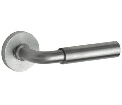 Deurklink op geveerd rozet Frankfurt/Vivo mat nikkel ongelakt