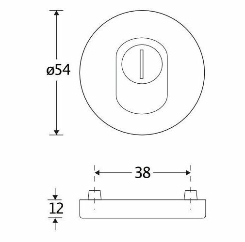 SKG3 cilinderrozet buiten en binnen met kerntrekbeveiliging Elegant messing antiek - Afbeelding 2