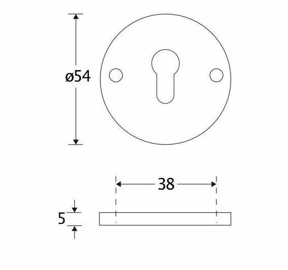 SKG3 cilinderrozet buiten en binnen met kerntrekbeveiliging Elegant messing antiek - Afbeelding 3