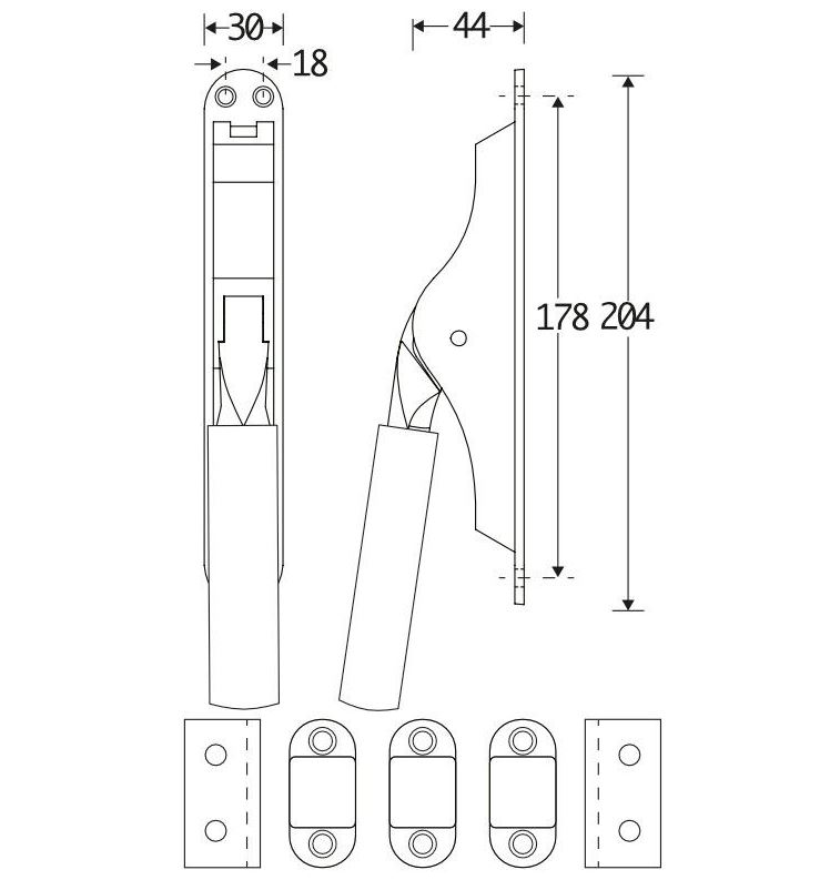 Pomp-espagnolet Frankfurt glans nikkel Inclusief 2 Stangen - Afbeelding 2