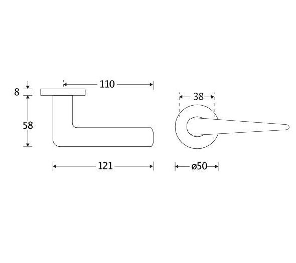 Deurklink op geveerd rozet Wig/Vivo glans nikkel - Afbeelding 2