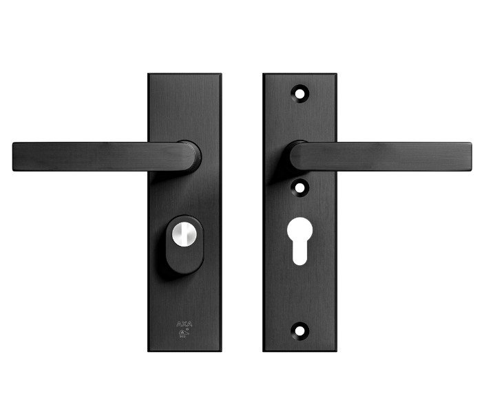 AXA Edge Plus veiligheidsbeslag kort PC55 SKG3 met kerntrekbeveiliging kruk/kruk zwart