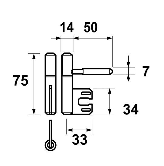 AXA inboorpaumelle 1177 voor stalen Hörmann kozijnen - Afbeelding 2