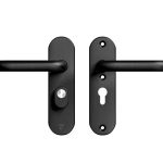 AXA Oval Plus kort veiligheidsbeslag PC55 SKG3 met kerntrekbeveiliging kruk/kruk zwart