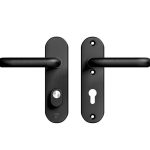 AXA Oval Plus kort veiligheidsbeslag PC72 SKG3 met kerntrekbeveiliging kruk/kruk zwart