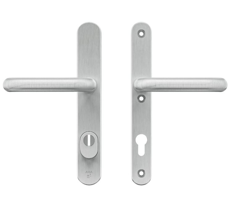 AXA Oval Plus Smal veiligheidsbeslag PC85 SKG3 met kerntrekbeveiliging kruk/kruk geslepen F1